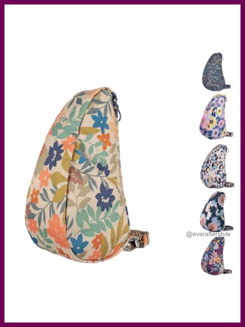 Recycled Poly Print Sling Baglett Crossbody Mini Travel Bag 10"